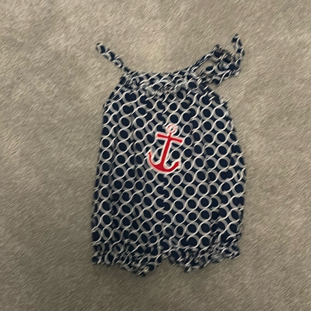 Little English  Bubble 9m girl Nautical Anchor ties on one shoulder 4th July